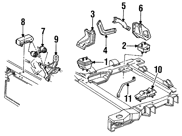 Diagram ENGINE / TRANSAXLE. ENGINE & TRANS MOUNTING. for your 2013 Chevrolet Avalanche Black Diamond LS Crew Cab Pickup Fleetside  