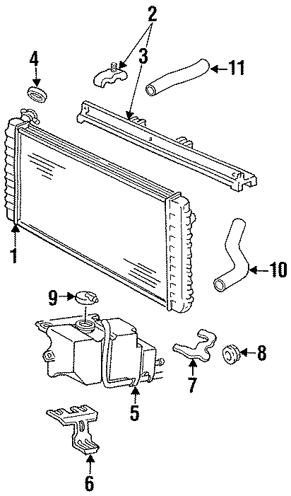 Diagram RADIATOR & COMPONENTS. for your 2013 Chevrolet Equinox LTZ Sport Utility  