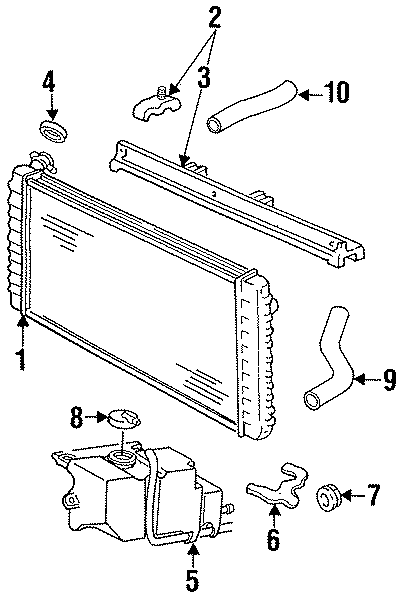 Diagram RADIATOR & COMPONENTS. for your 2013 Chevrolet Equinox LTZ Sport Utility  