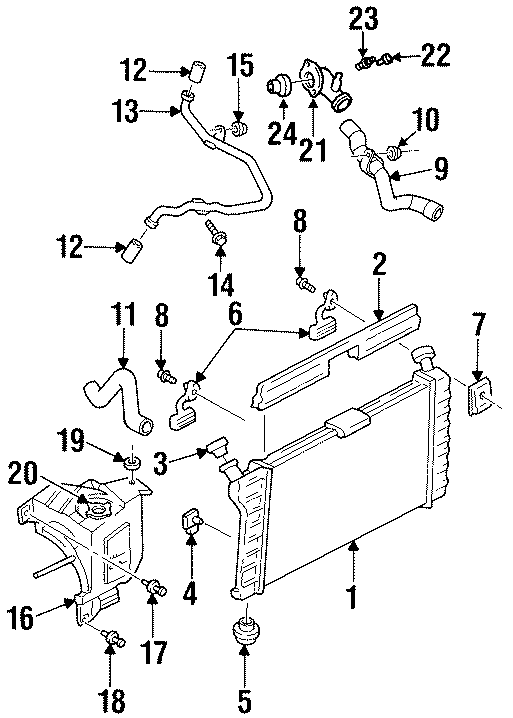 Diagram RADIATOR & COMPONENTS. for your 2013 Chevrolet Equinox   