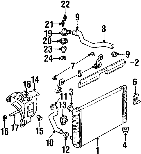 Diagram RADIATOR & COMPONENTS. for your 2013 Chevrolet Equinox LTZ Sport Utility  