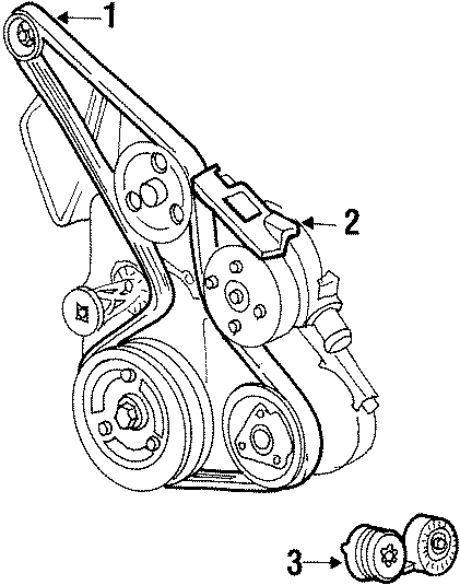 Diagram BELTS & PULLEYS. for your 2017 GMC Yukon   