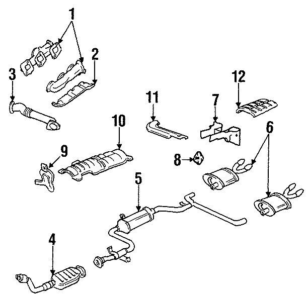 Diagram EXHAUST SYSTEM. EXHAUST COMPONENTS. for your 2018 Chevrolet Camaro 6.2L V8 A/T SS Convertible 