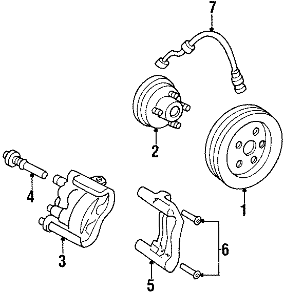 Diagram FRONT SUSPENSION. BRAKE COMPONENTS. for your 2002 GMC Sierra 2500 HD 6.0L Vortec V8 A/T RWD SL Standard Cab Pickup Fleetside 