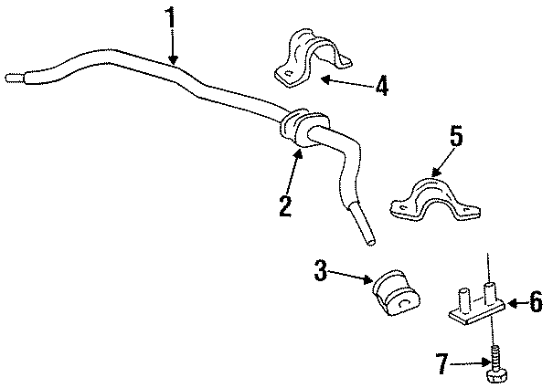 Diagram FRONT SUSPENSION. STABILIZER BAR & COMPONENTS. for your 2002 GMC Sierra 2500 HD  Base Standard Cab Pickup Fleetside 