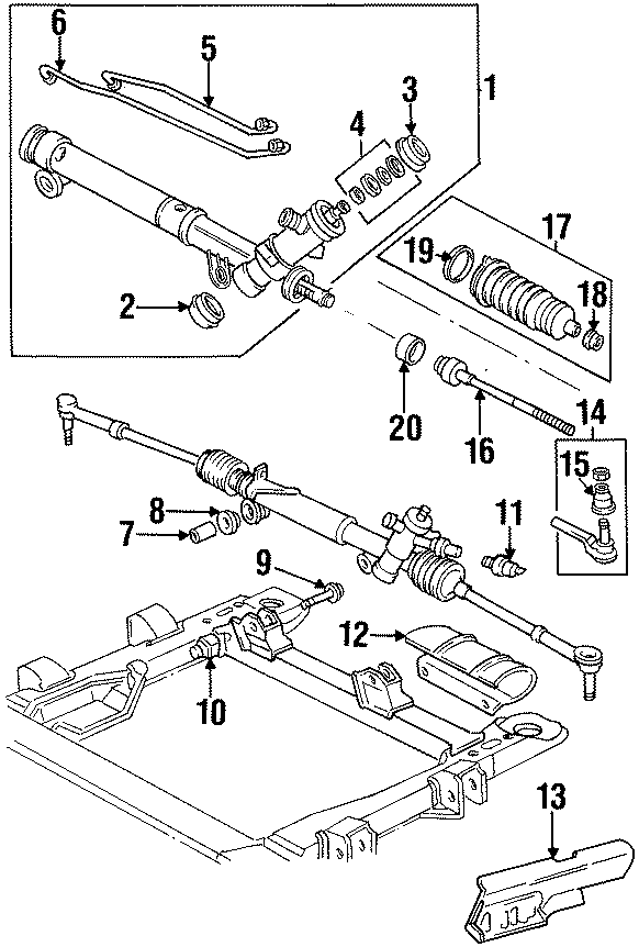 Diagram STEERING GEAR & LINKAGE. for your 2011 GMC Sierra 2500 HD 6.6L Duramax V8 DIESEL A/T 4WD WT Standard Cab Pickup 