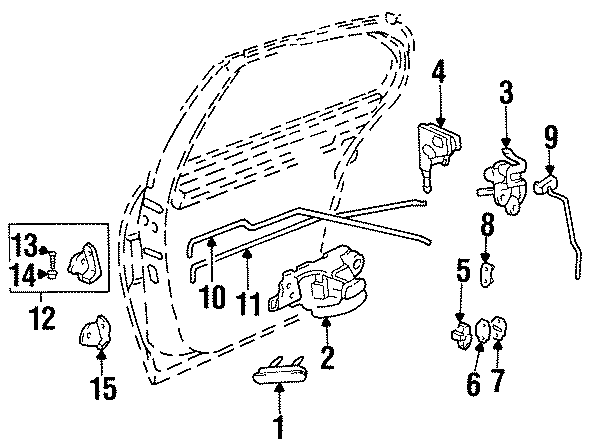 Diagram REAR DOOR. LOCK & HARDWARE. for your 2016 Chevrolet Spark   