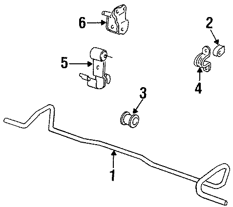 Diagram REAR SUSPENSION. STABILIZER BAR & COMPONENTS. for your 2004 GMC Sierra 2500 HD 6.0L Vortec V8 CNG M/T 4WD SLT Crew Cab Pickup 