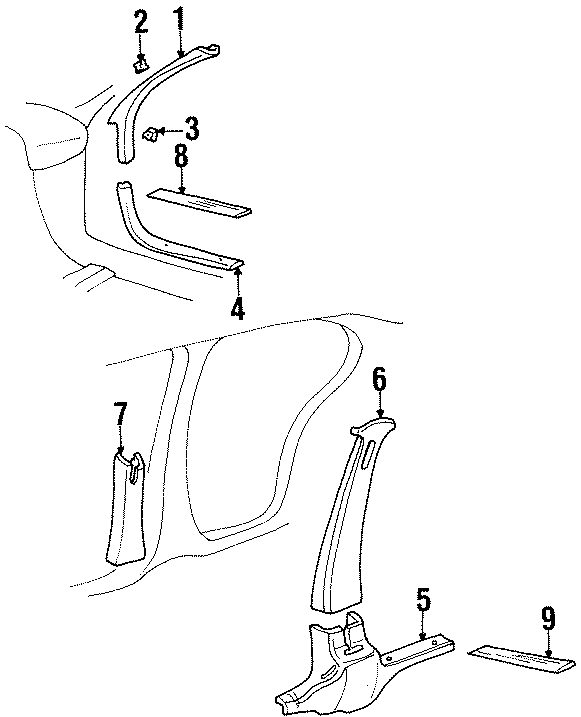 Diagram PILLARS. ROCKER & FLOOR. INTERIOR TRIM. for your 2005 Chevrolet Express 1500   