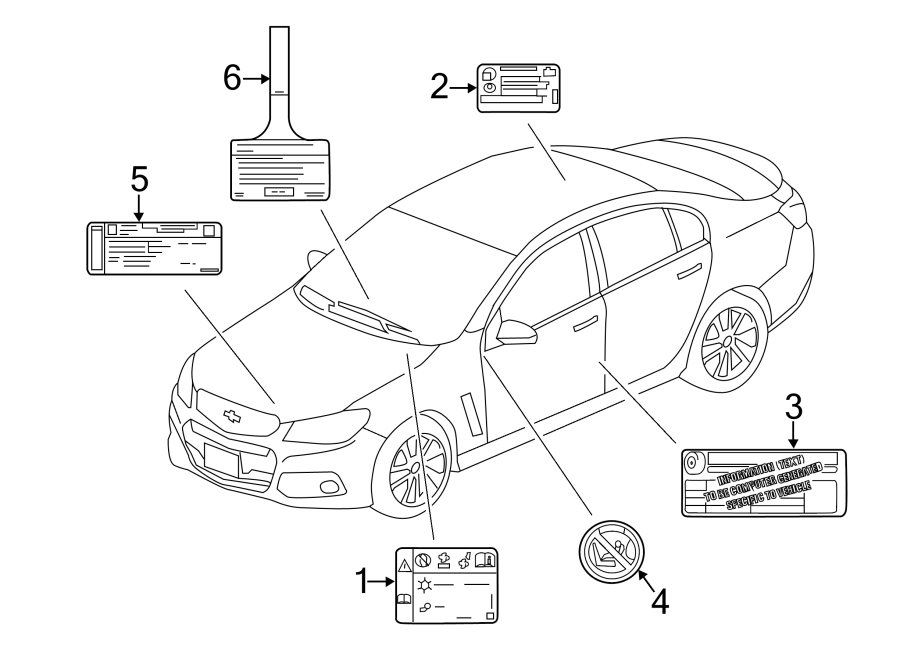 Diagram INFORMATION LABELS. for your 2021 GMC Sierra 2500 HD 6.6L Duramax V8 DIESEL A/T 4WD Base Extended Cab Pickup Fleetside 