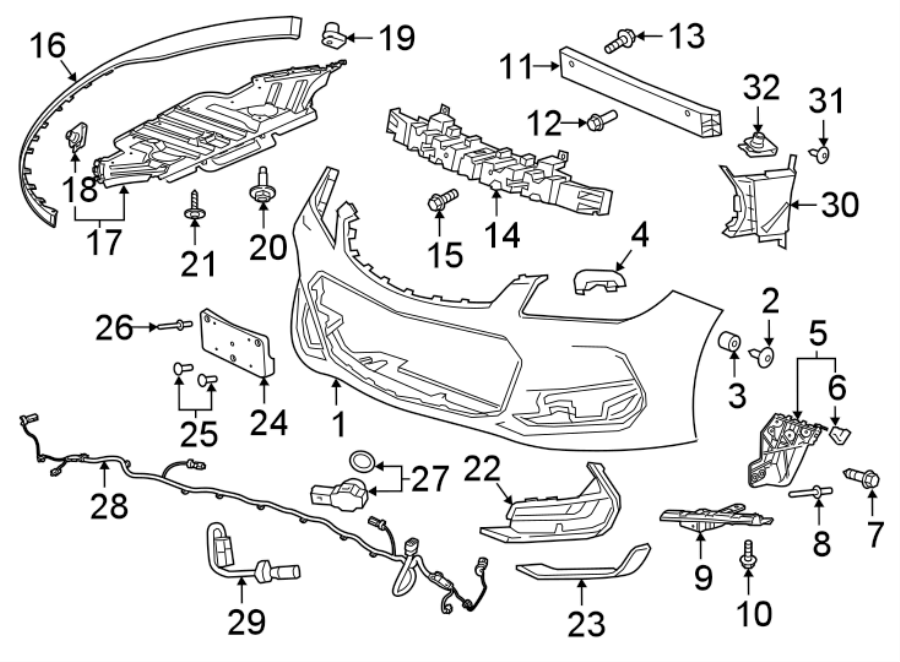 9FRONT BUMPER & GRILLE. BUMPER & COMPONENTS.https://images.simplepart.com/images/parts/motor/fullsize/CS14007.png