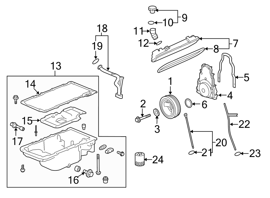 Diagram ENGINE PARTS. for your 2005 Chevrolet Avalanche 2500   