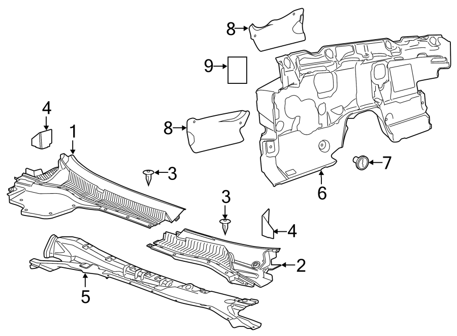 Diagram COWL. for your 2010 Chevrolet Camaro   