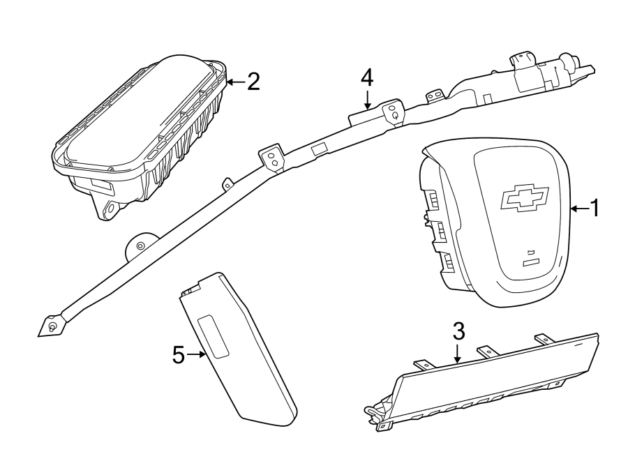 Diagram RESTRAINT SYSTEMS. AIR BAG COMPONENTS. for your 2022 Chevrolet Silverado   