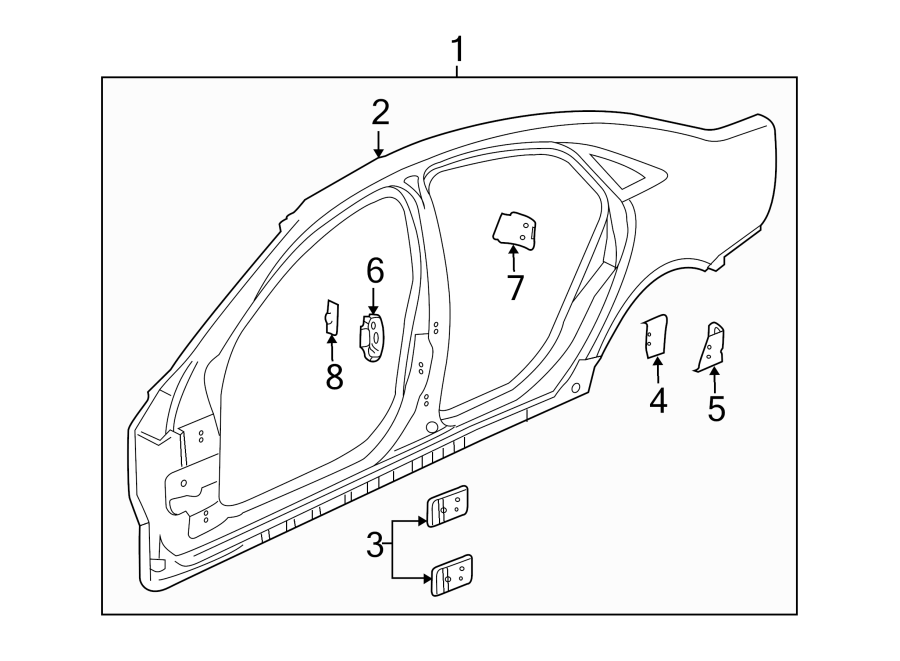 Diagram PILLARS. ROCKER & FLOOR. UNISIDE. for your 2011 Buick Lucerne   