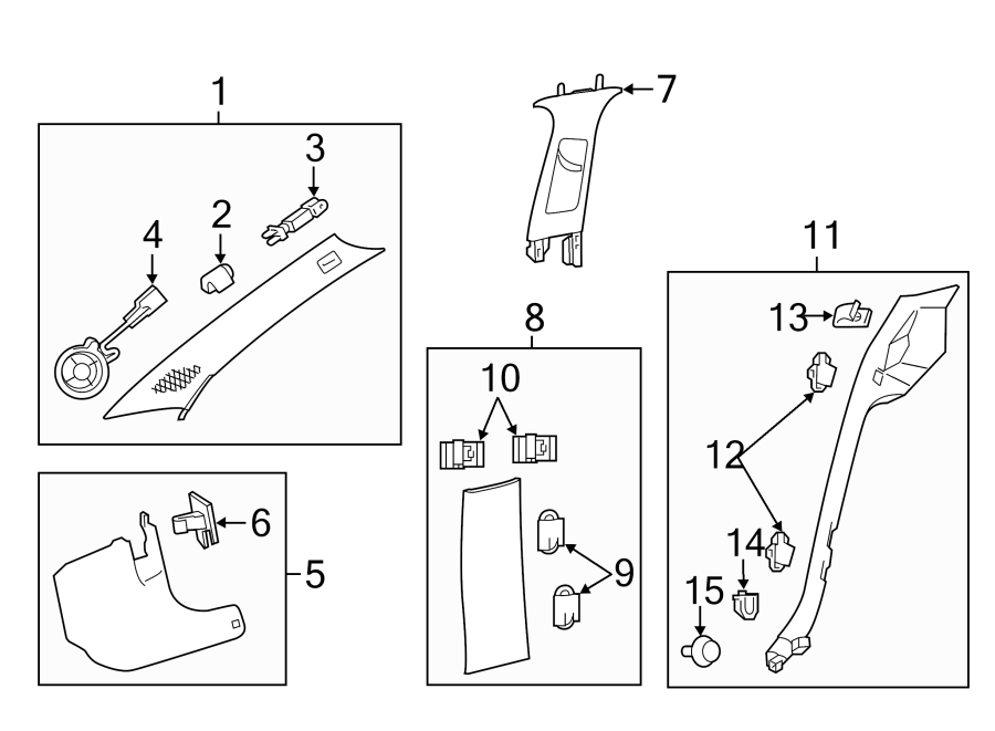 Diagram PILLARS. ROCKER & FLOOR. INTERIOR TRIM. for your 2005 Chevrolet Uplander    