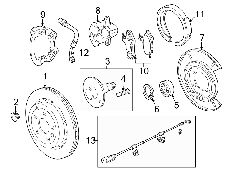 Diagram REAR SUSPENSION. BRAKE COMPONENTS. for your 2023 Chevrolet Camaro 6.2L V8 M/T ZL1 Coupe 