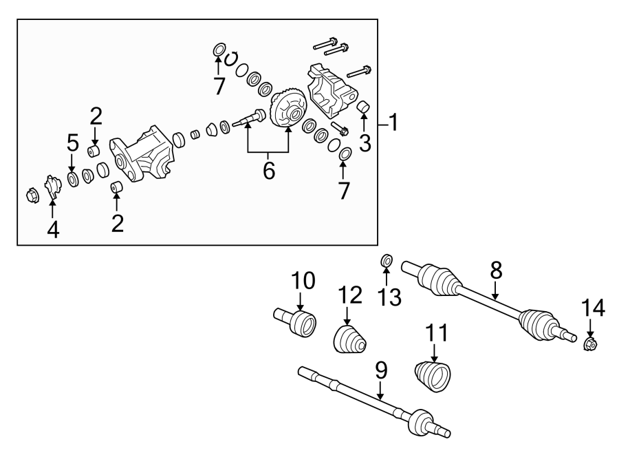 Diagram REAR SUSPENSION. AXLE & DIFFERENTIAL. for your 2004 GMC Sierra 2500 HD 6.6L Duramax V8 DIESEL M/T RWD SLE Crew Cab Pickup 