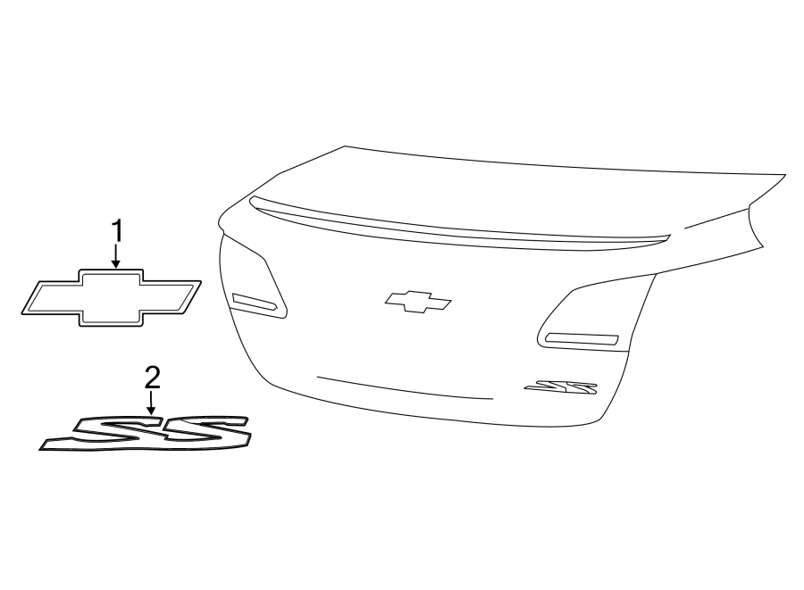 Diagram TRUNK LID. EXTERIOR TRIM. for your Buick Century  