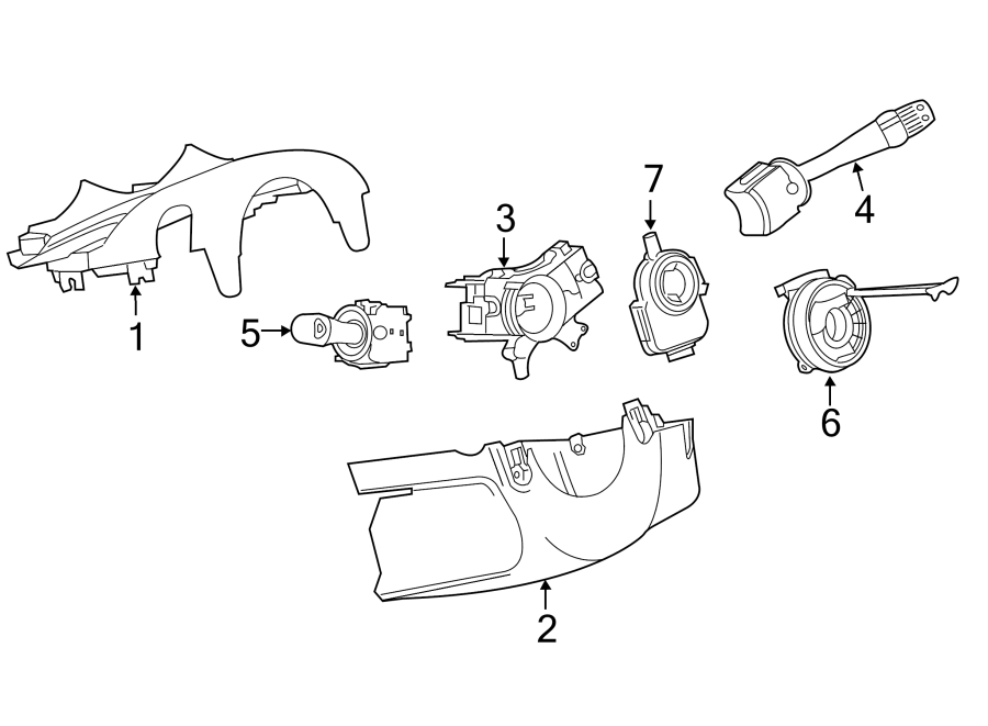 STEERING COLUMN. SHROUD. SWITCHES & LEVERS.