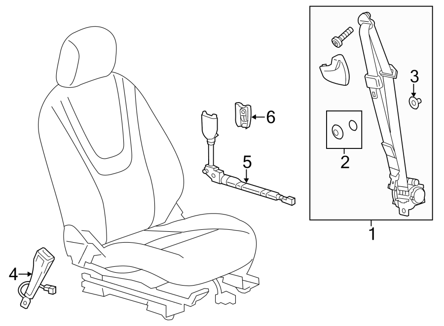 RESTRAINT SYSTEMS. FRONT SEAT BELTS. Diagram