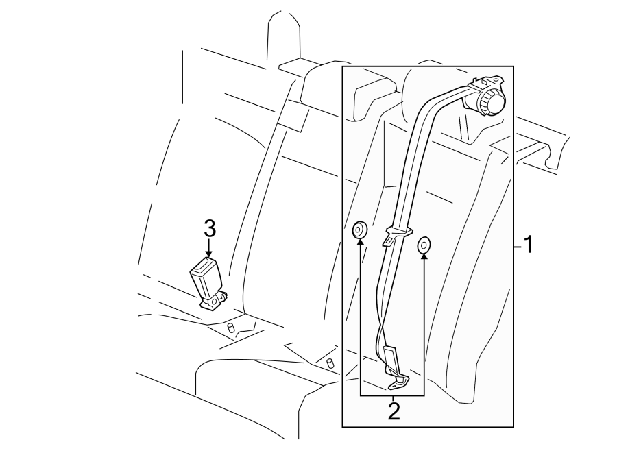 RESTRAINT SYSTEMS. REAR SEAT BELTS. Diagram