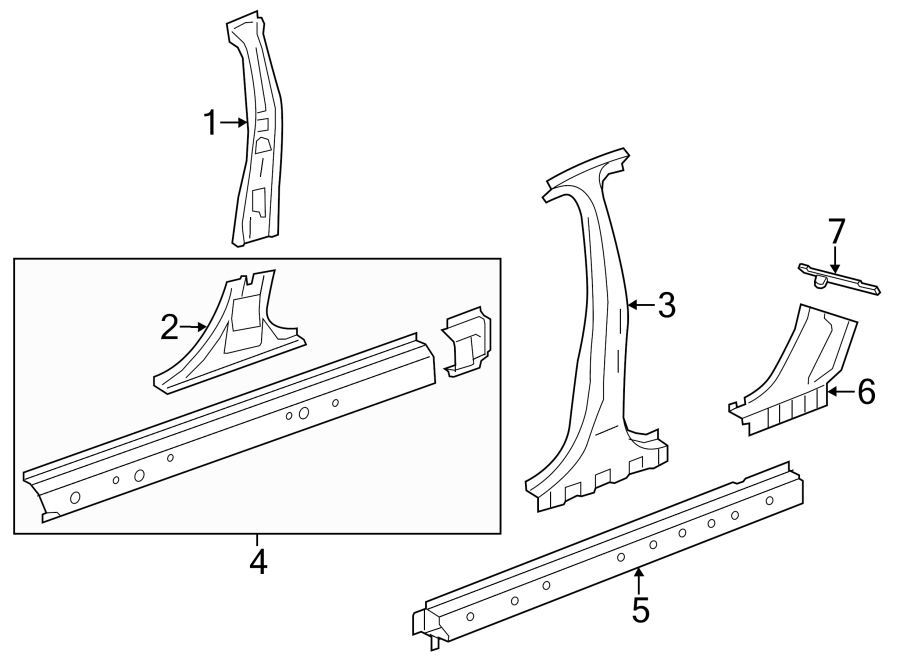 1PILLARS. ROCKER & FLOOR. CENTER PILLAR & ROCKER.https://images.simplepart.com/images/parts/motor/fullsize/CT11420.png