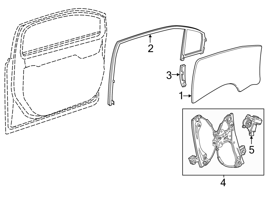 Diagram FRONT DOOR. GLASS & HARDWARE. for your 2020 Chevrolet Spark   