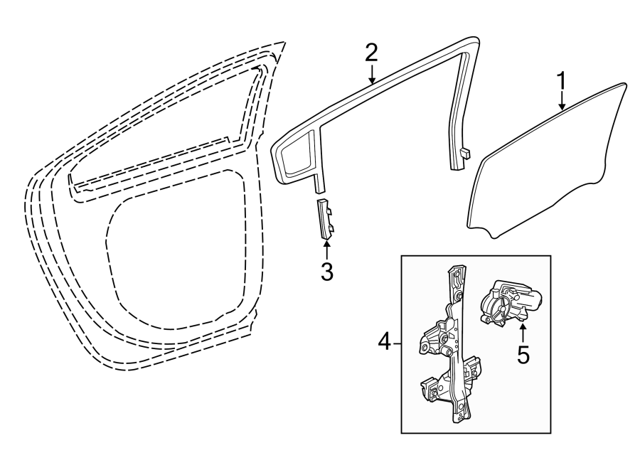 Diagram REAR DOOR. GLASS & HARDWARE. for your 2016 Chevrolet Spark   