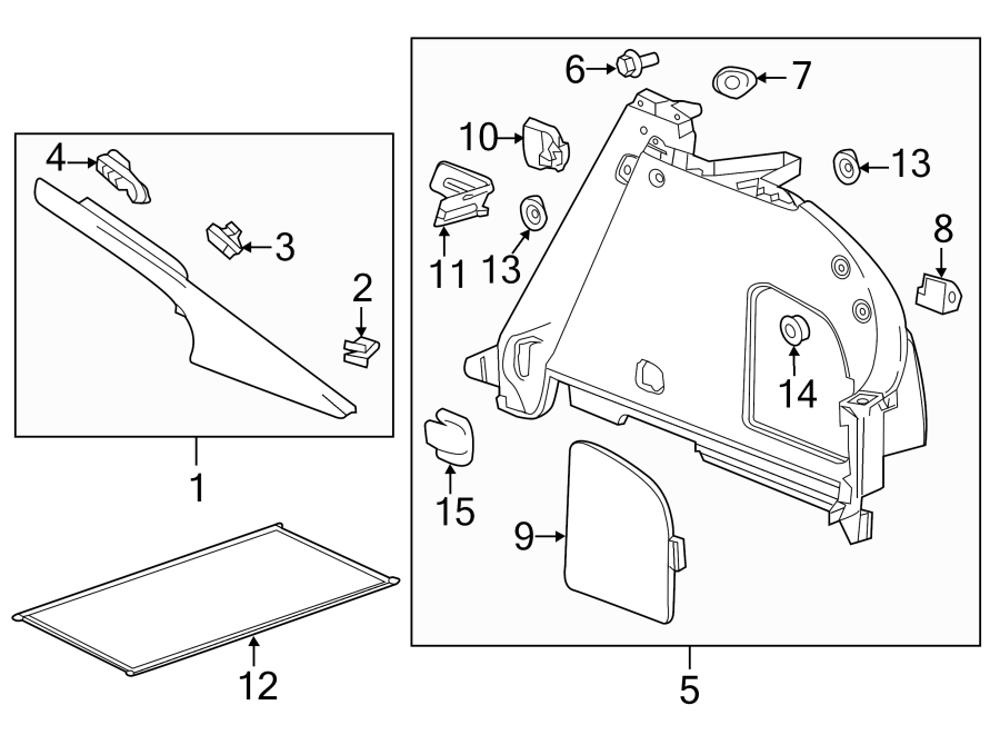 Diagram QUARTER PANEL. INTERIOR TRIM. for your Buick