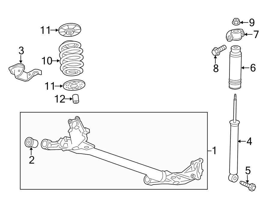 Diagram REAR SUSPENSION. SUSPENSION COMPONENTS. for your 2014 GMC Sierra 2500 HD 6.0L Vortec V8 CNG A/T RWD WT Crew Cab Pickup 