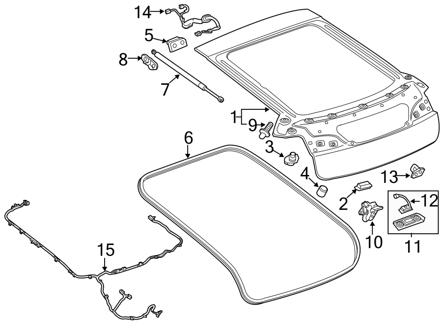 Diagram LIFT GATE. GATE & HARDWARE. for your 2001 Chevrolet Blazer LT Sport Utility 4.3L Vortec V6 A/T 4WD 