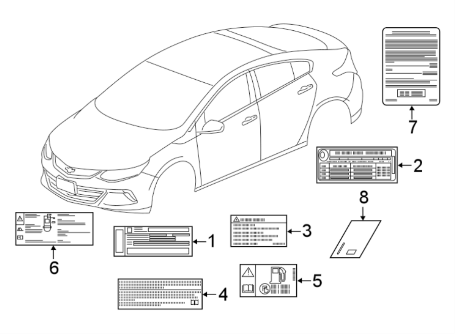 Diagram INFORMATION LABELS. for your Chevrolet Volt  