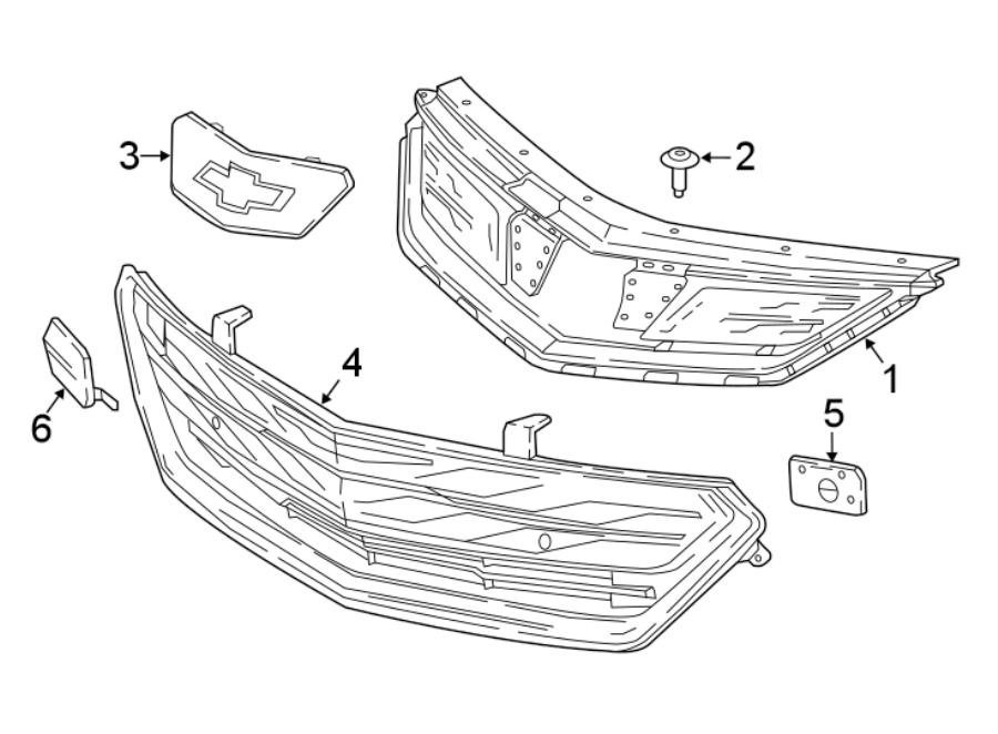 1FRONT BUMPER & GRILLE. GRILLE & COMPONENTS.https://images.simplepart.com/images/parts/motor/fullsize/CT16013.png