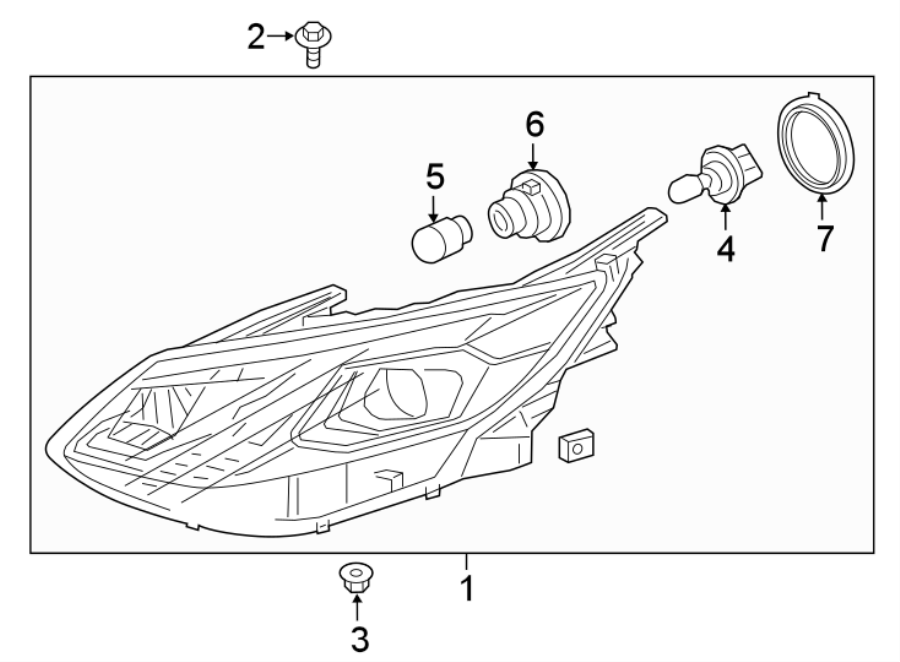 FRONT LAMPS. HEADLAMP COMPONENTS. Diagram