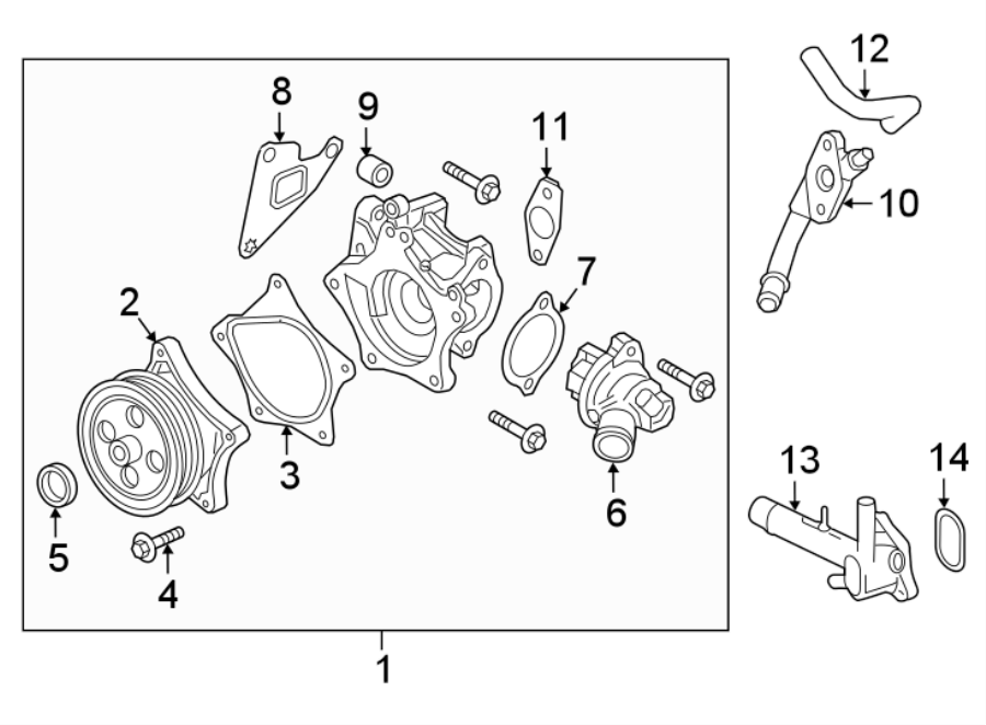 Diagram WATER PUMP. for your 1995 Chevrolet K2500  Base Standard Cab Pickup Fleetside 4.3L Chevrolet V6 A/T 