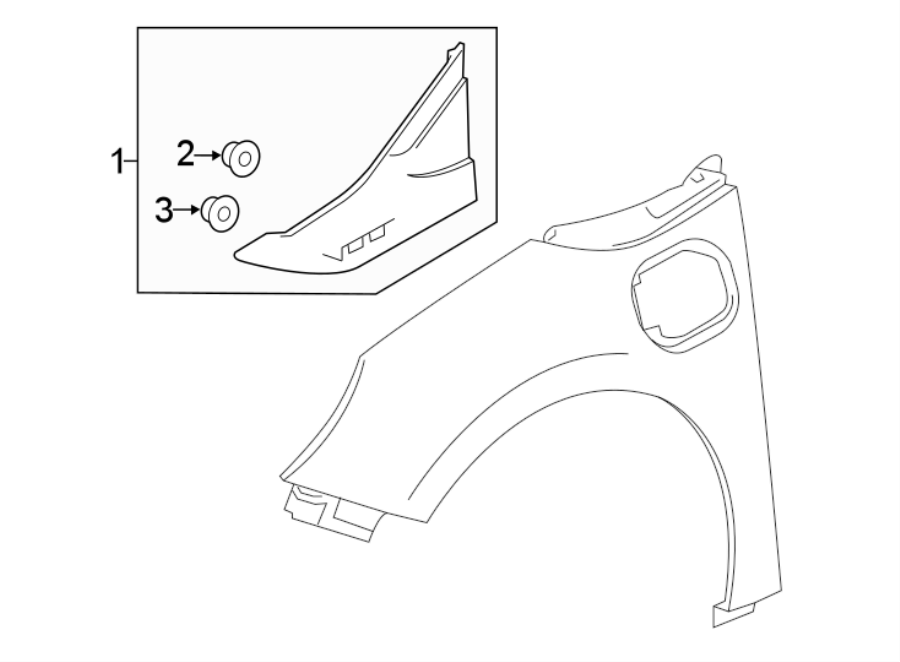 Diagram FENDER. EXTERIOR TRIM. for your 2007 GMC Sierra 1500 Classic SL Extended Cab Pickup 4.8L Vortec V8 M/T 4WD 