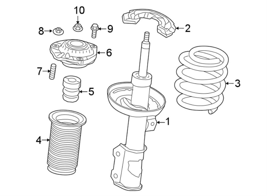 Diagram FRONT SUSPENSION. STRUTS & COMPONENTS. for your 2004 GMC Sierra 2500 HD 6.6L Duramax V8 DIESEL M/T RWD WT Crew Cab Pickup Fleetside 