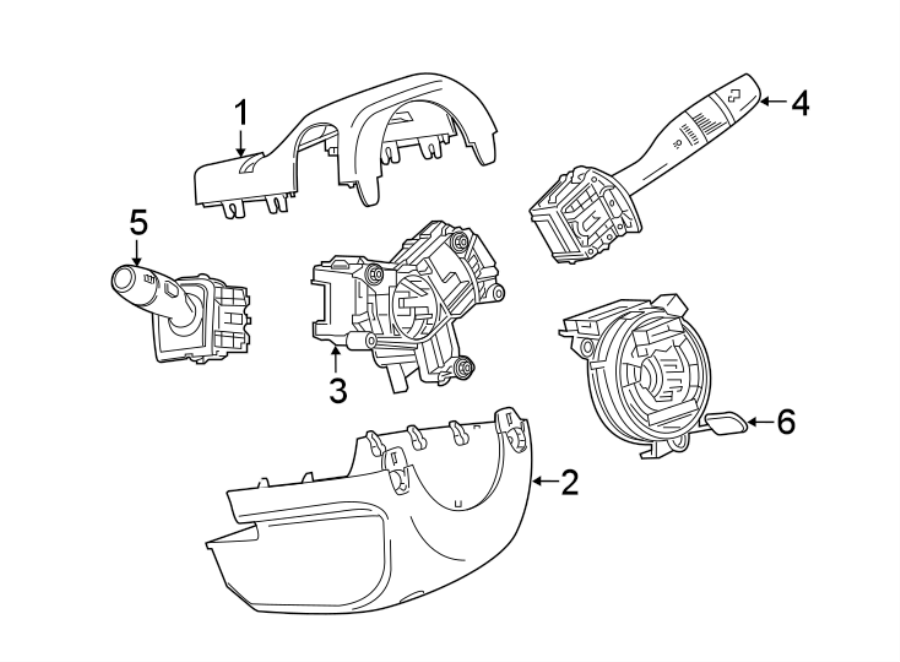 STEERING COLUMN. SHROUD. SWITCHES & LEVERS.