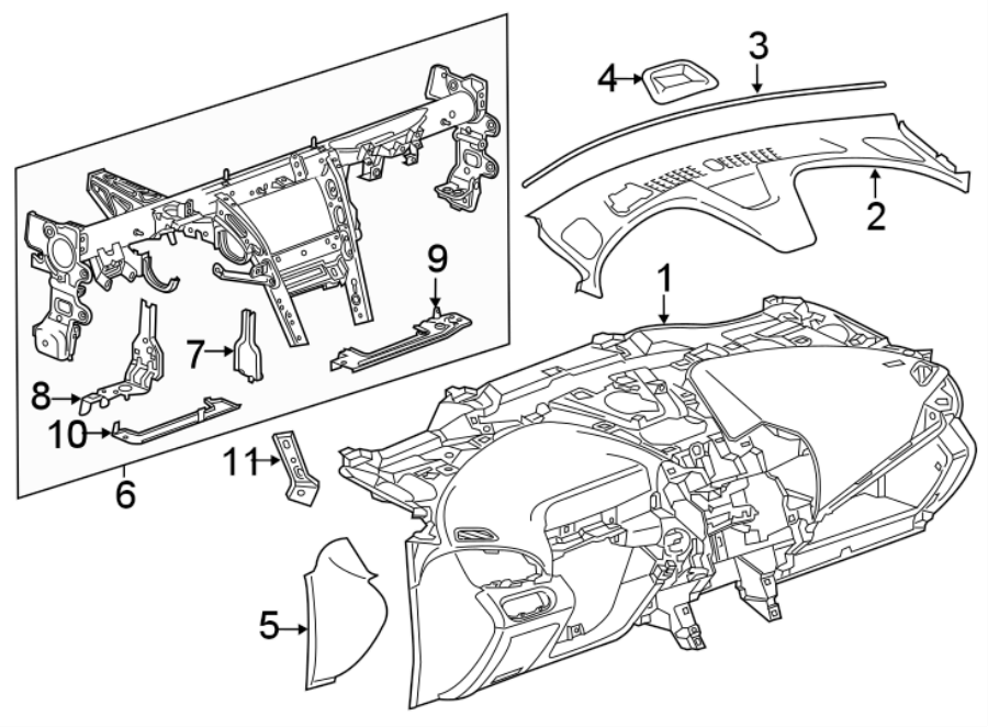 Diagram INSTRUMENT PANEL. for your 2011 Chevrolet Volt   