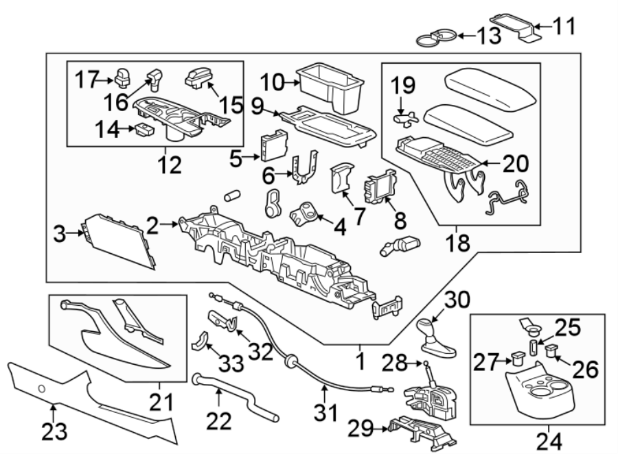 Diagram CENTER CONSOLE. for your 2018 Chevrolet Spark   