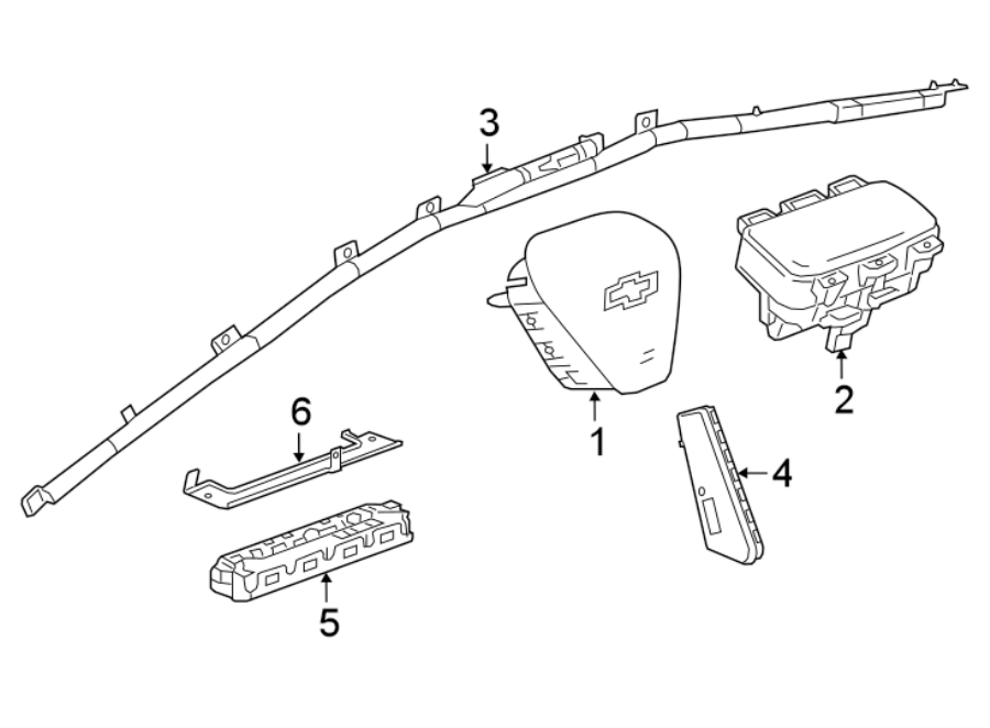 Diagram RESTRAINT SYSTEMS. AIR BAG COMPONENTS. for your 2021 Chevrolet Silverado   