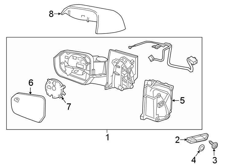 Diagram FRONT DOOR. OUTSIDE MIRRORS. for your Chevrolet Volt  