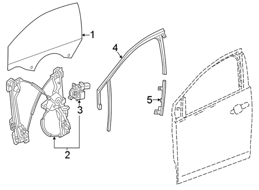 Diagram FRONT DOOR. GLASS & HARDWARE. for your 2019 Chevrolet Spark   