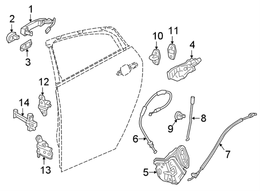 Diagram REAR DOOR. LOCK & HARDWARE. for your 2008 Saturn Astra   