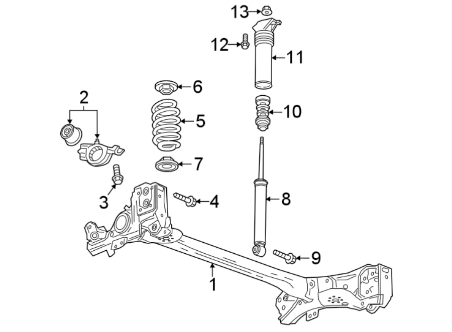 Diagram REAR SUSPENSION. SUSPENSION COMPONENTS. for your 2017 GMC Sierra 2500 HD 6.0L Vortec V8 FLEX A/T RWD SLE Standard Cab Pickup 