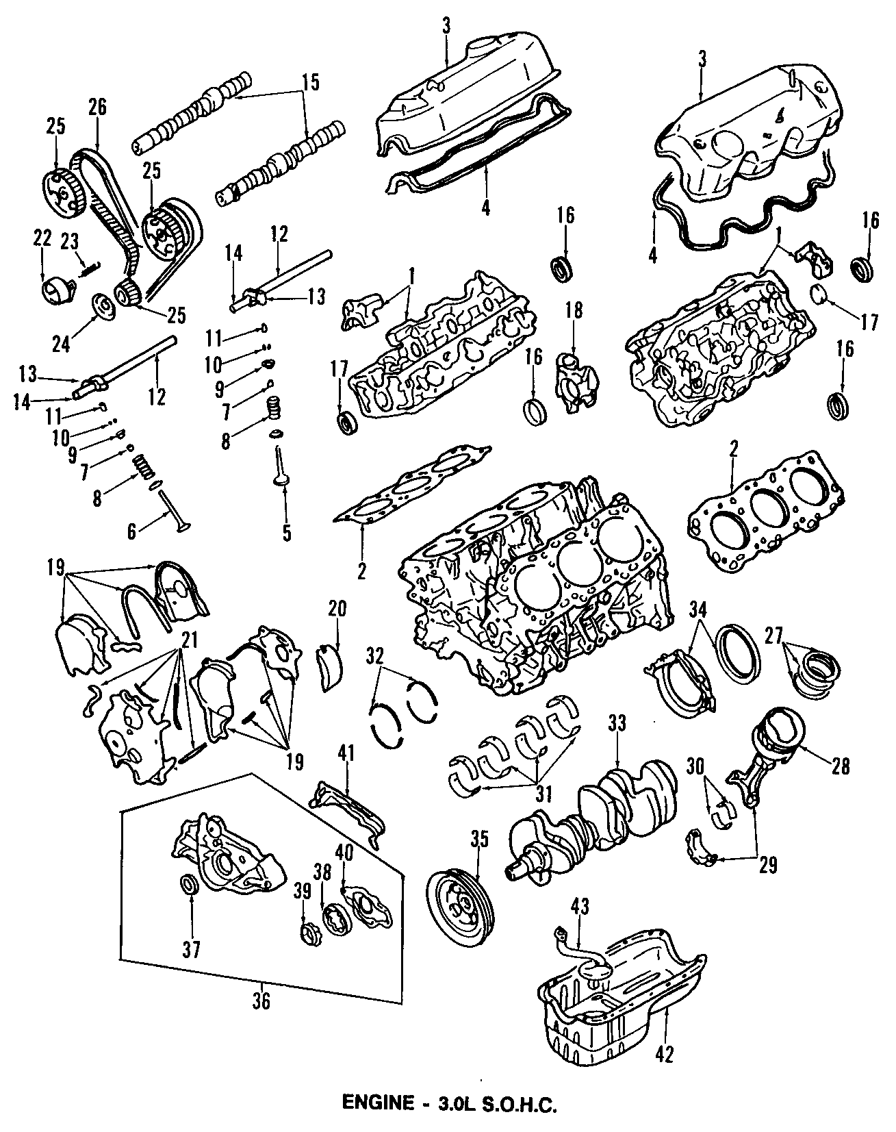 Diagram CAMSHAFT & TIMING. CRANKSHAFT & BEARINGS. CYLINDER HEAD & VALVES. LUBRICATION. MOUNTS. PISTONS. RINGS & BEARINGS. for your 2002 Chrysler 300M   