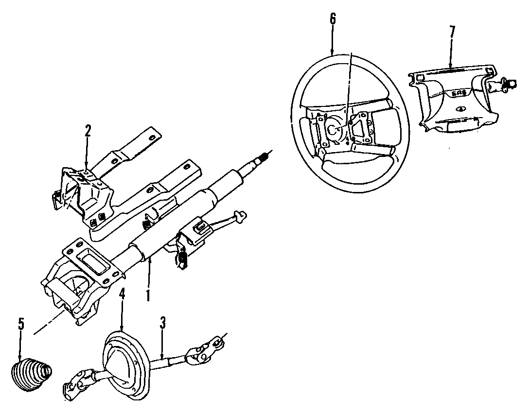 Diagram STEERING COLUMN. STEERING WHEEL. for your Dodge Stealth  