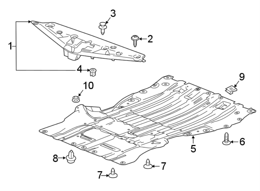 Diagram RADIATOR SUPPORT. SPLASH SHIELDS. for your 2008 Chevrolet Impala   