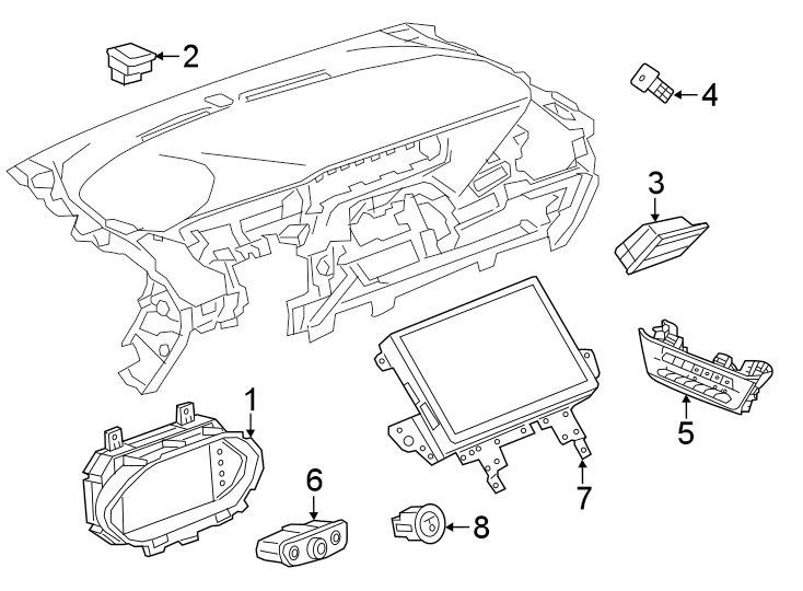 Diagram Instrument panel. Cluster & switches. for your 2018 Chevrolet Spark  ACTIV Hatchback 